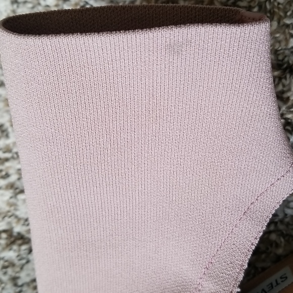Pale Pink Steve Madden Cloth Heel Out Opened Toe Ankle Shoes - Picture 7 of 7
